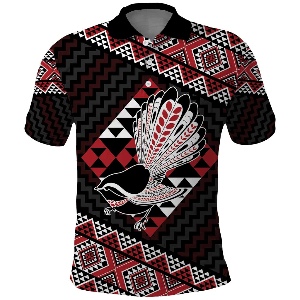 Taniko Aotearoa Polo Shirt Poutama Mix Piwakawaka - Vibe Hoodie Shop