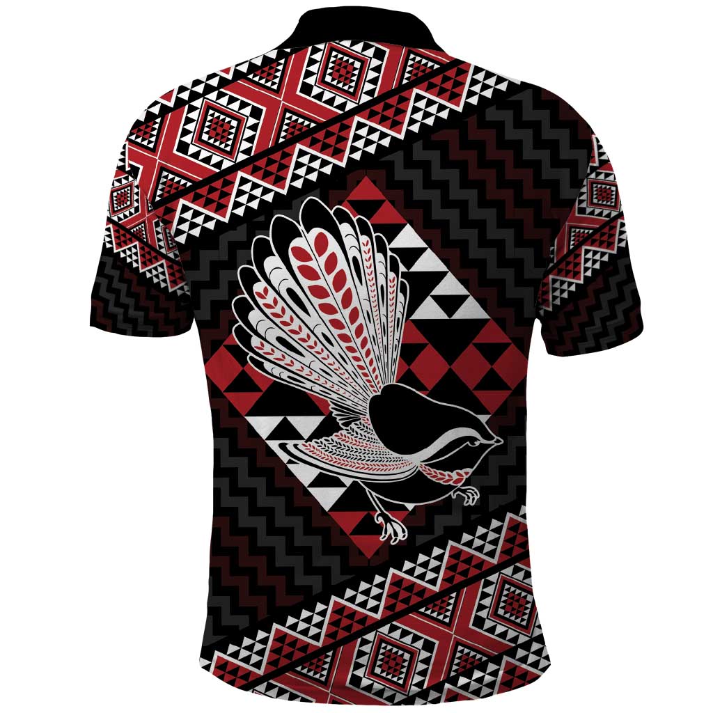 Taniko Aotearoa Polo Shirt Poutama Mix Piwakawaka - Vibe Hoodie Shop