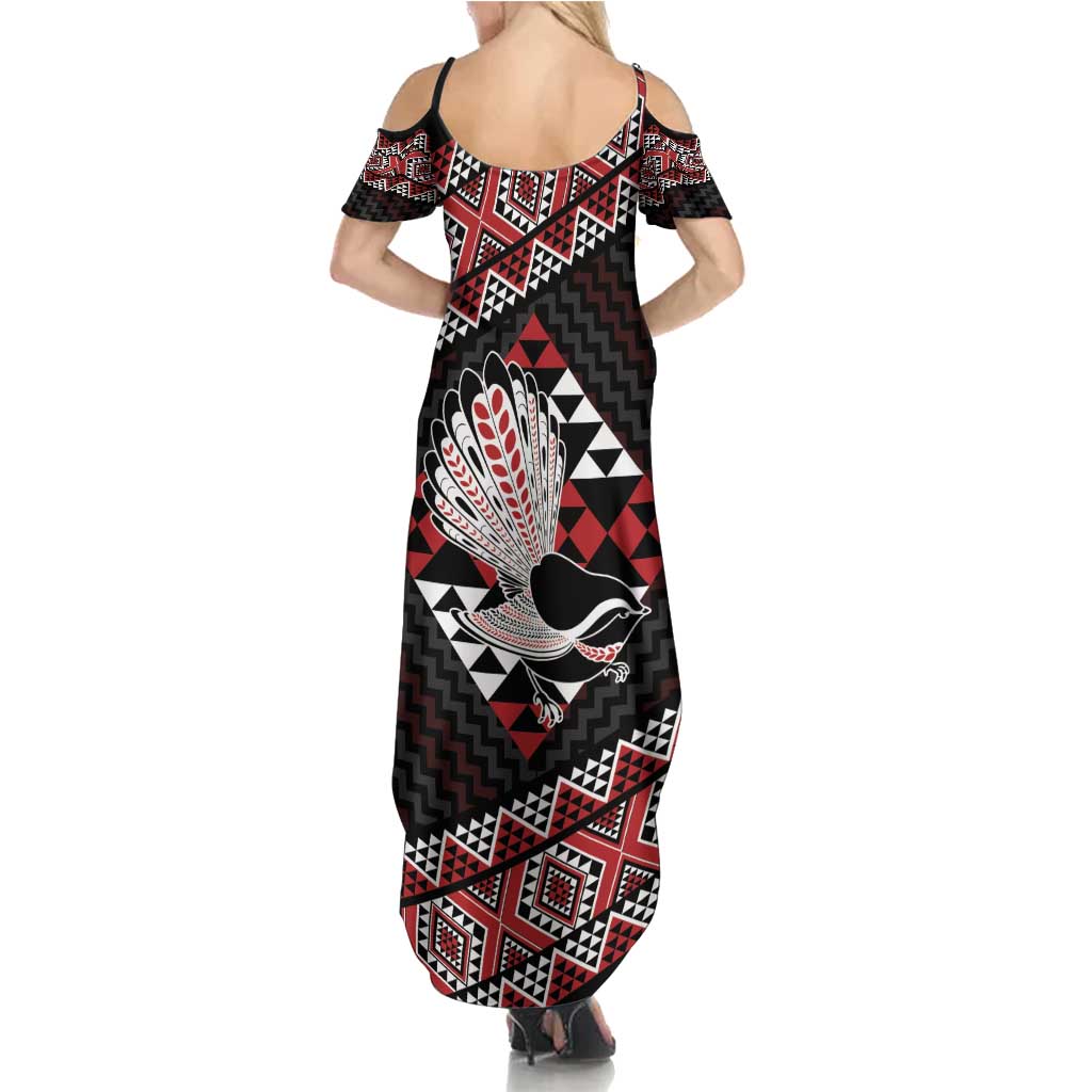 Taniko Aotearoa Summer Maxi Dress Poutama Mix Piwakawaka