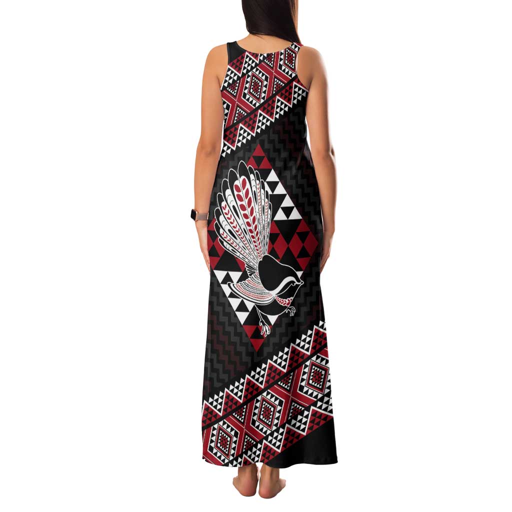 Taniko Aotearoa Tank Maxi Dress Poutama Mix Piwakawaka