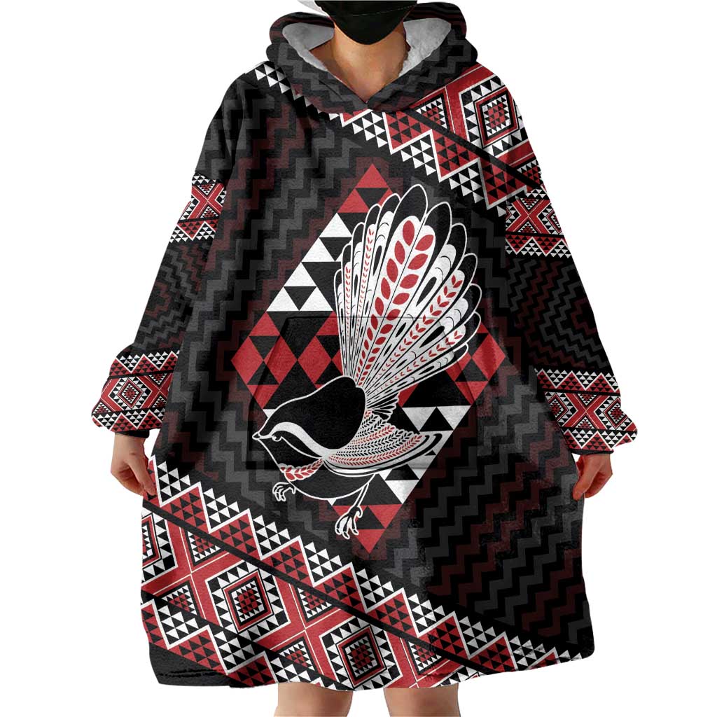 Taniko Aotearoa Wearable Blanket Hoodie Poutama Mix Piwakawaka - Vibe Hoodie Shop