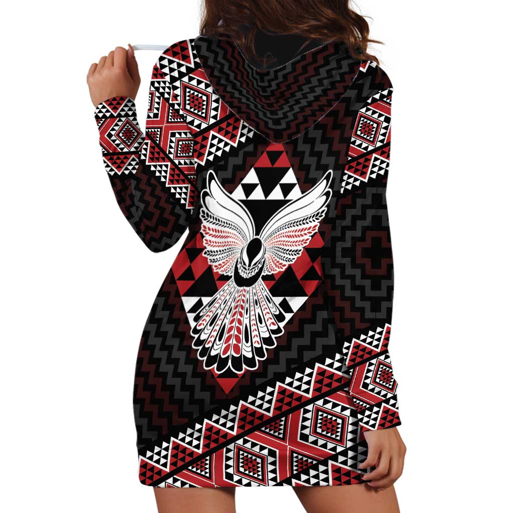 Taniko Aotearoa Hoodie Dress Poutama Mix Piwakawaka - Ver02 - Vibe Hoodie Shop