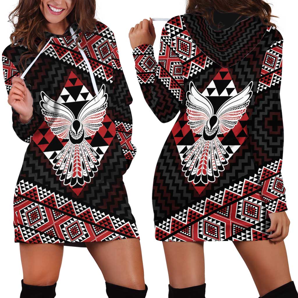 Taniko Aotearoa Hoodie Dress Poutama Mix Piwakawaka - Ver02 - Vibe Hoodie Shop