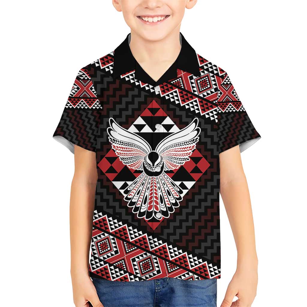 Taniko Aotearoa Kid Hawaiian Shirt Poutama Mix Piwakawaka - Ver02