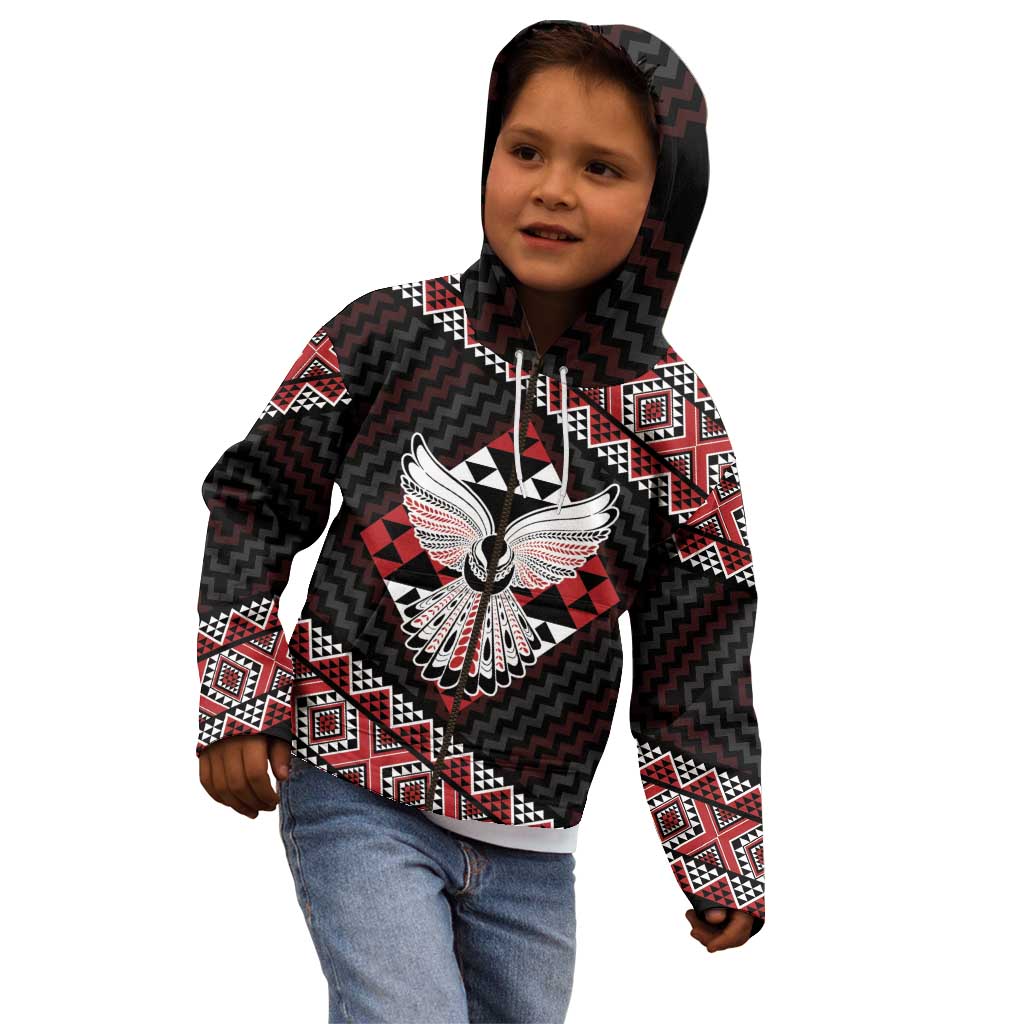 Taniko Aotearoa Kid Hoodie Poutama Mix Piwakawaka - Ver02 - Vibe Hoodie Shop