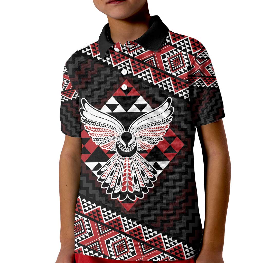 Taniko Aotearoa Kid Polo Shirt Poutama Mix Piwakawaka - Ver02 - Vibe Hoodie Shop