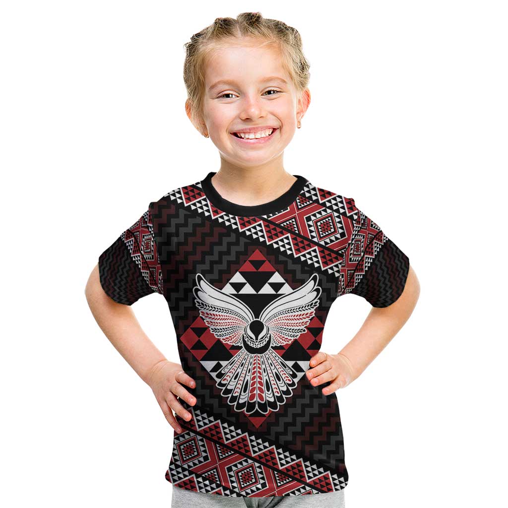 Taniko Aotearoa Kid T Shirt Poutama Mix Piwakawaka - Ver02 - Vibe Hoodie Shop