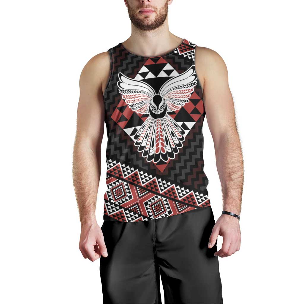 Taniko Aotearoa Men Tank Top Poutama Mix Piwakawaka - Ver02 - Vibe Hoodie Shop