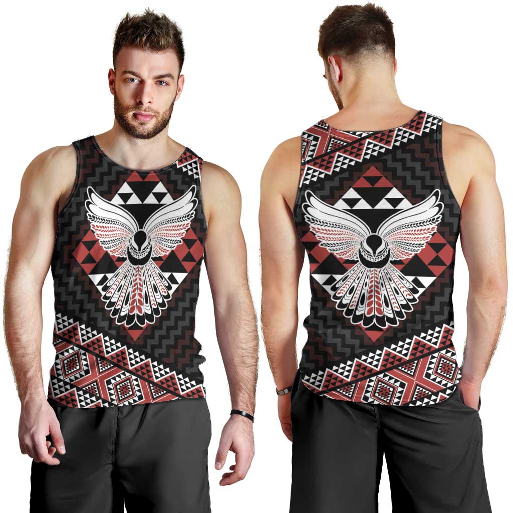 Taniko Aotearoa Men Tank Top Poutama Mix Piwakawaka - Ver02 - Vibe Hoodie Shop