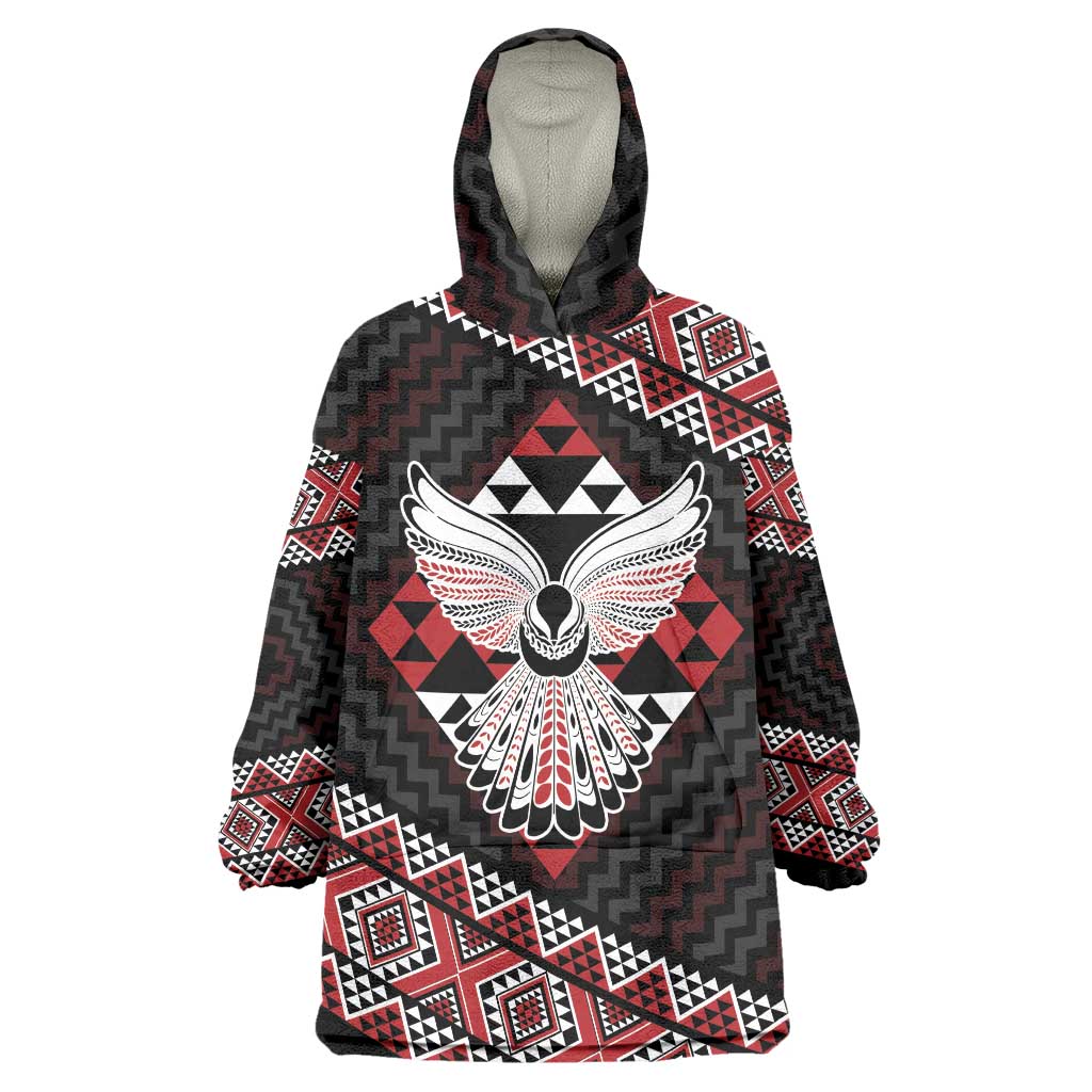 Taniko Aotearoa Wearable Blanket Hoodie Poutama Mix Piwakawaka - Ver02 - Vibe Hoodie Shop