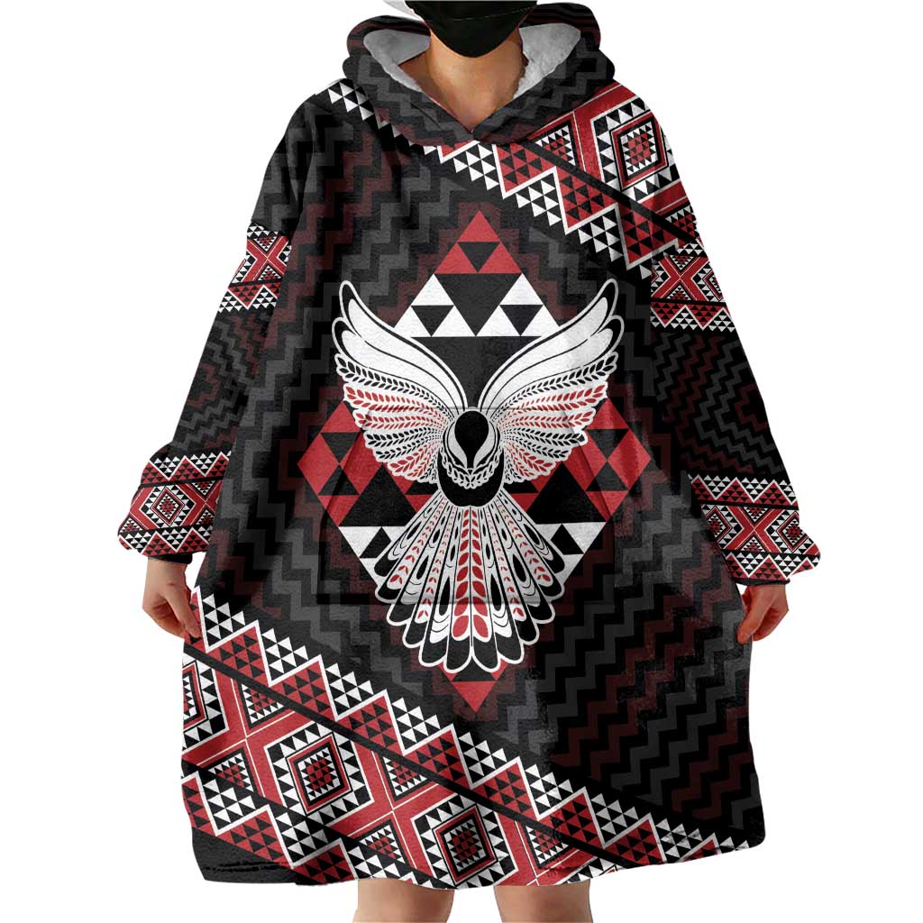 Taniko Aotearoa Wearable Blanket Hoodie Poutama Mix Piwakawaka - Ver02 - Vibe Hoodie Shop