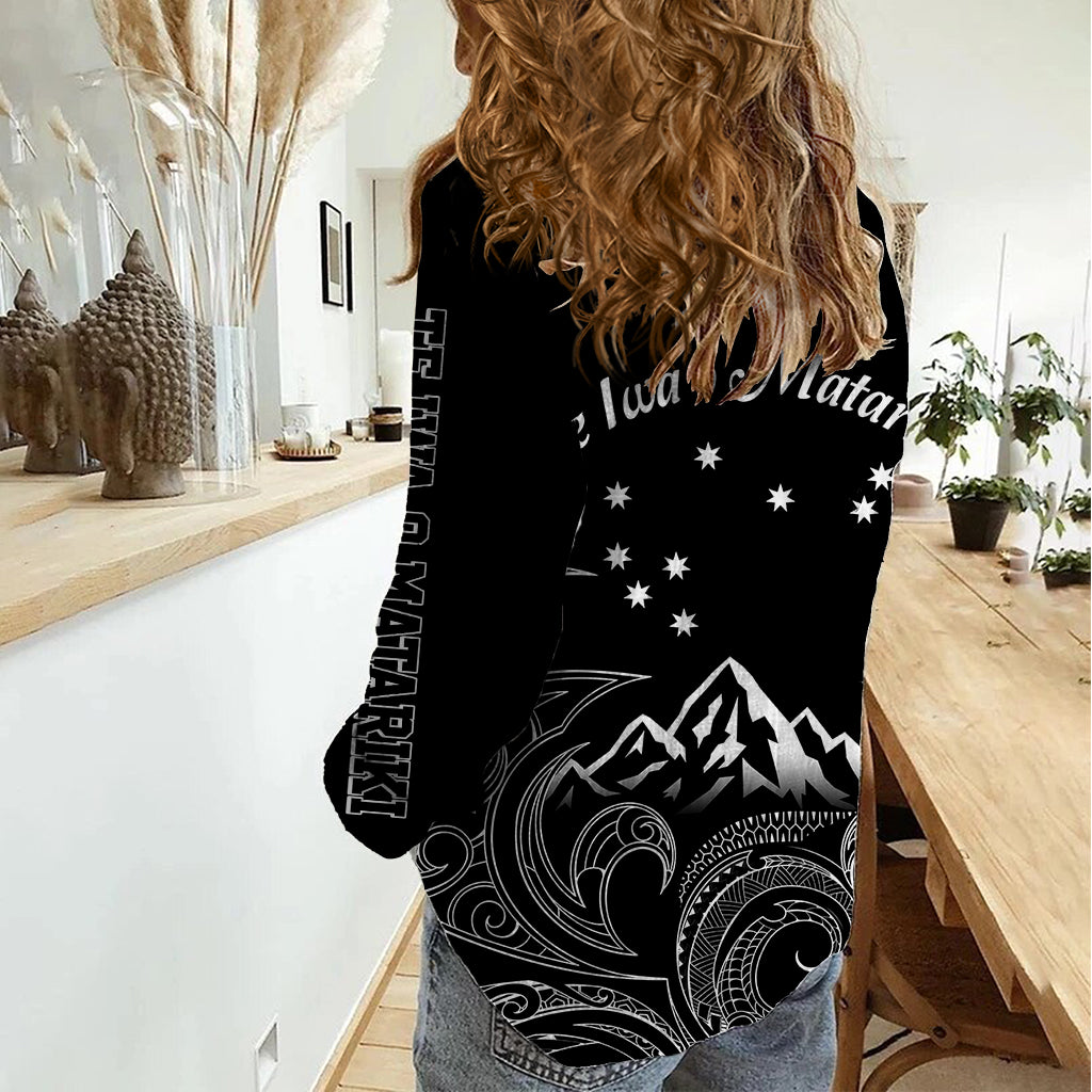 New Zealand Women Casual Shirt Maori Te Iwa o Matariki - Vibe Hoodie Shop
