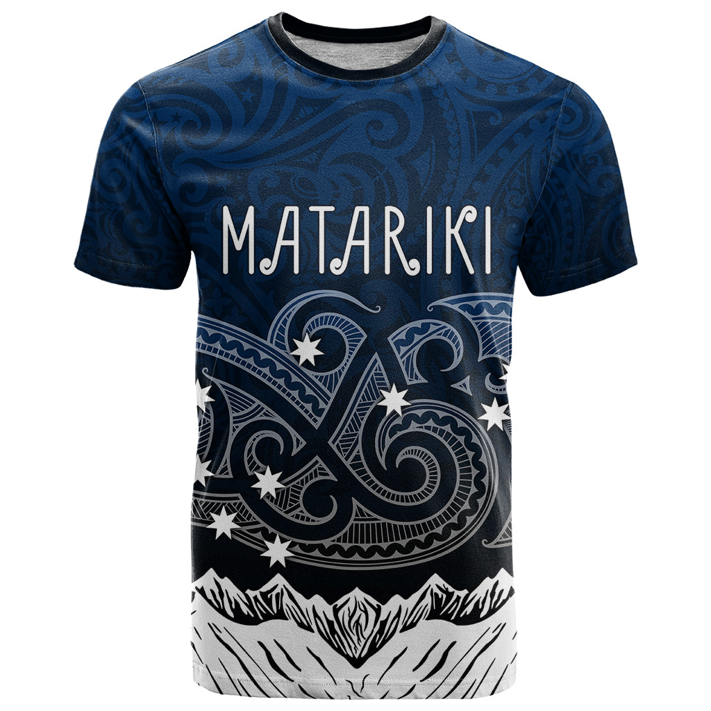 Personalised New Zealand T Shirt Matariki Maori Patterns - Gradient - Vibe Hoodie Shop