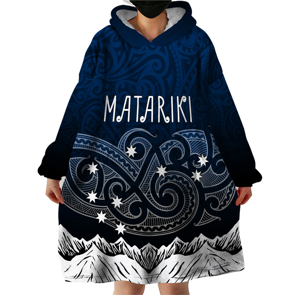 Personalised New Zealand Wearable Blanket Hoodie Matariki Maori Patterns - Gradient - Vibe Hoodie Shop