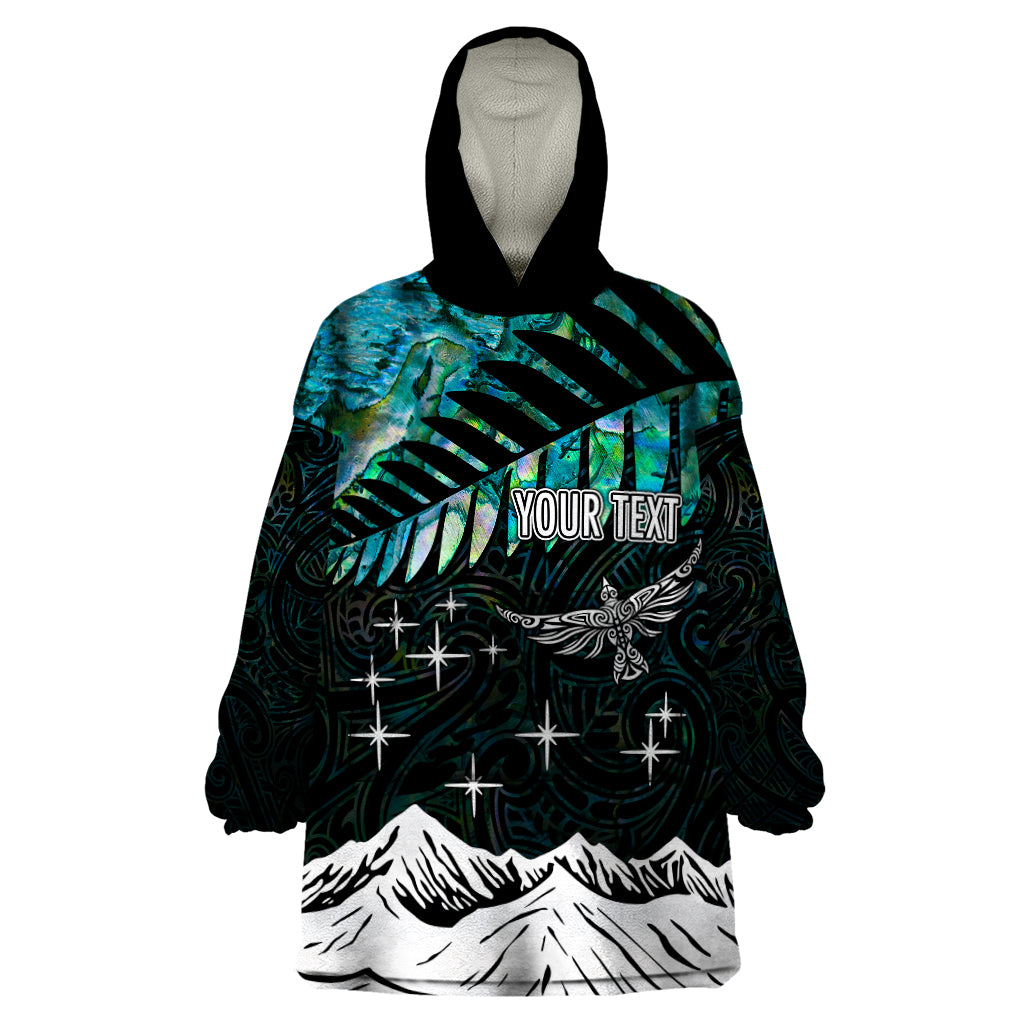 Personalised Maori New Year Wearable Blanket Hoodie Matariki Mix Paua Shell - Vibe Hoodie Shop