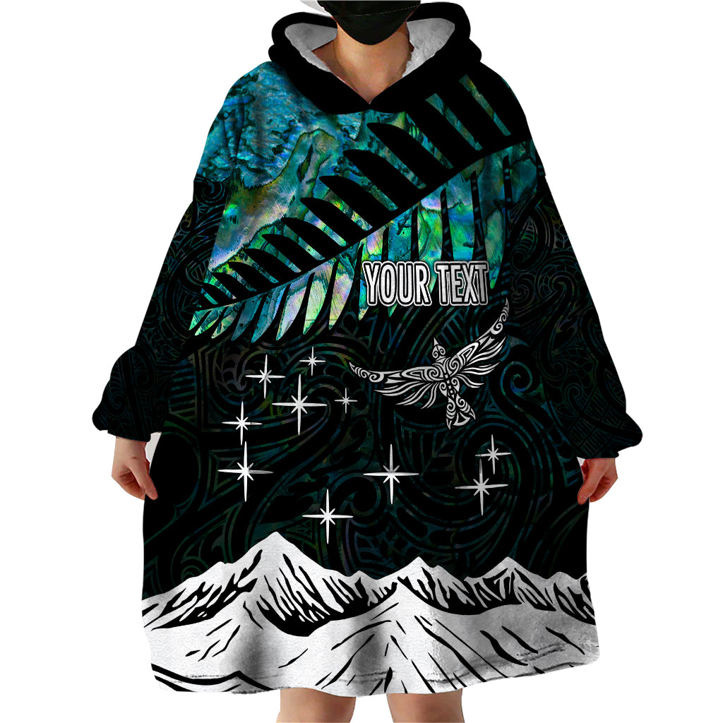 Personalised Maori New Year Wearable Blanket Hoodie Matariki Mix Paua Shell - Vibe Hoodie Shop