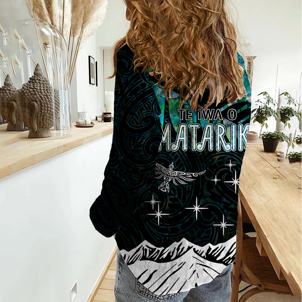 Personalised Maori New Year Women Casual Shirt Matariki Mix Paua Shell - Vibe Hoodie Shop