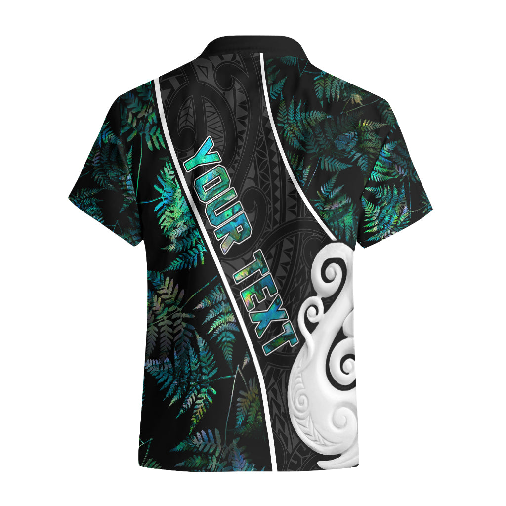 Personalised New Zealand Hawaiian Shirt Paua Shell Maori Manaia with Silver Ferns - Vibe Hoodie Shop