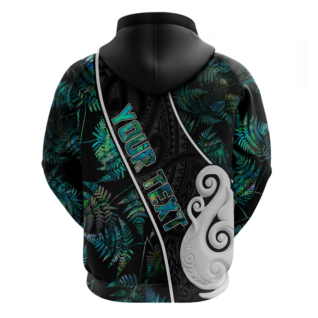 Personalised New Zealand Hoodie Paua Shell Maori Manaia with Silver Ferns LT7 - Vibe Hoodie Shop