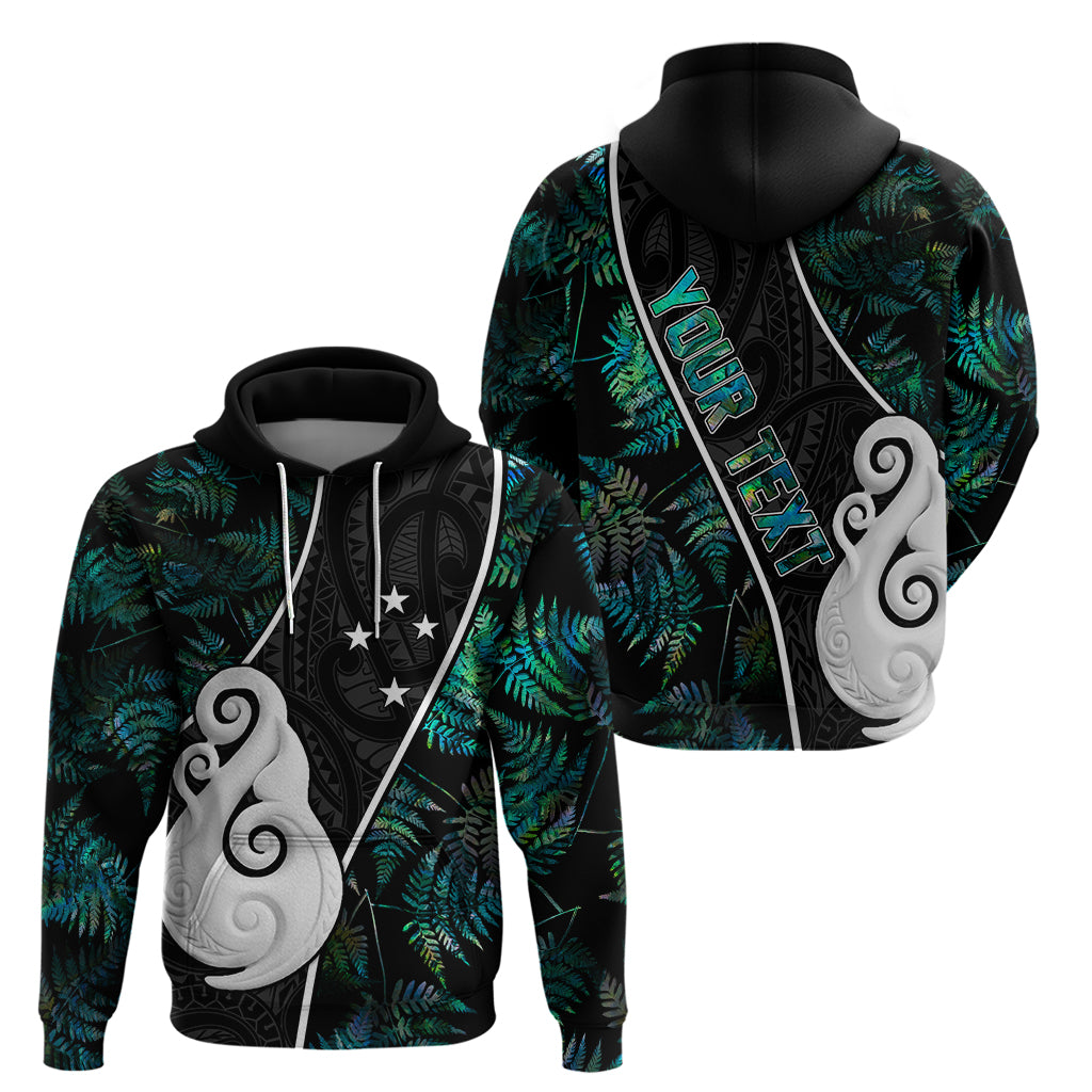 Personalised New Zealand Hoodie Paua Shell Maori Manaia with Silver Ferns LT7 - Vibe Hoodie Shop