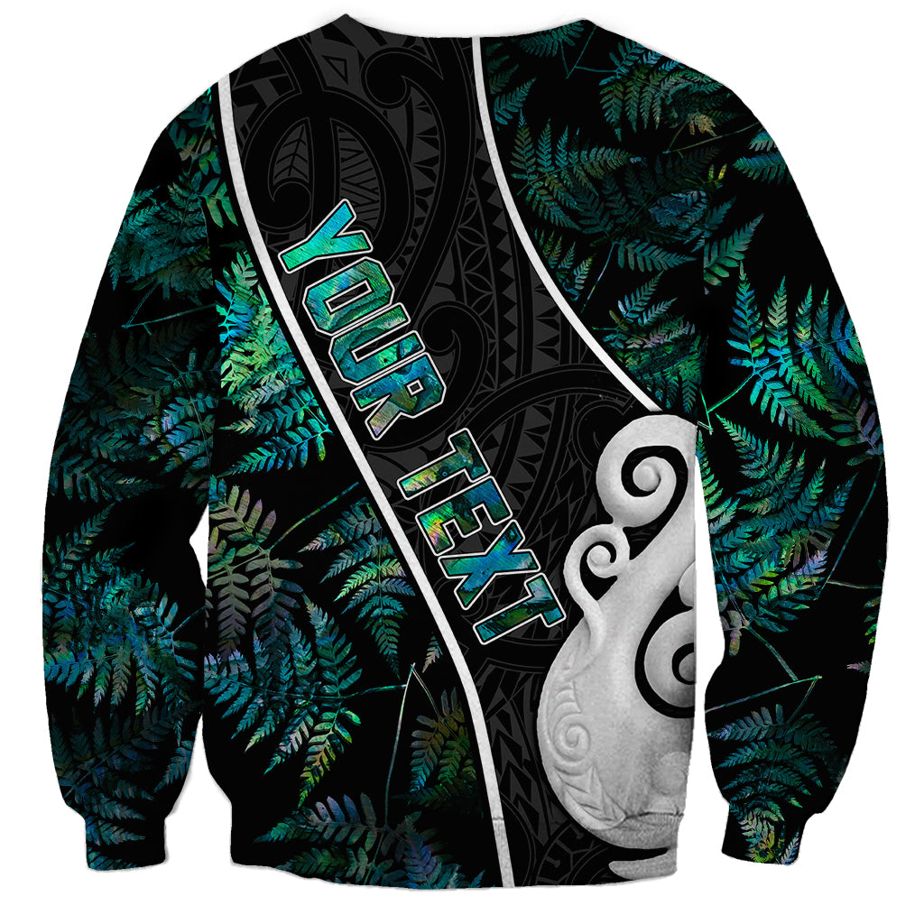 Personalised New Zealand Sweatshirt Paua Shell Maori Manaia with Silver Ferns - Vibe Hoodie Shop