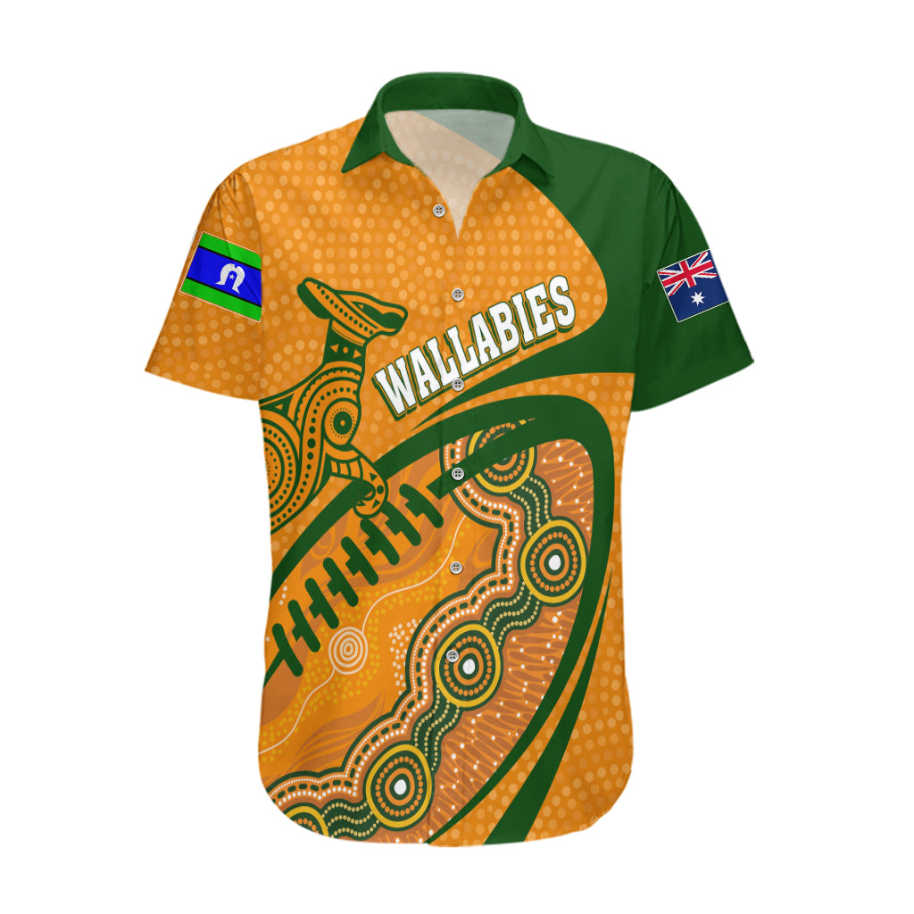 Personalised Aussie Wallabies Hawaiian Shirt Rugby World Cup Indigenous - Vibe Hoodie Shop