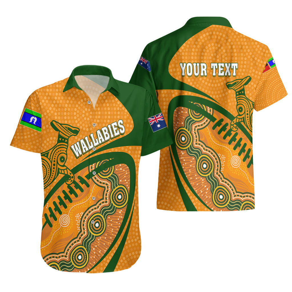 Personalised Aussie Wallabies Hawaiian Shirt Rugby World Cup Indigenous - Vibe Hoodie Shop