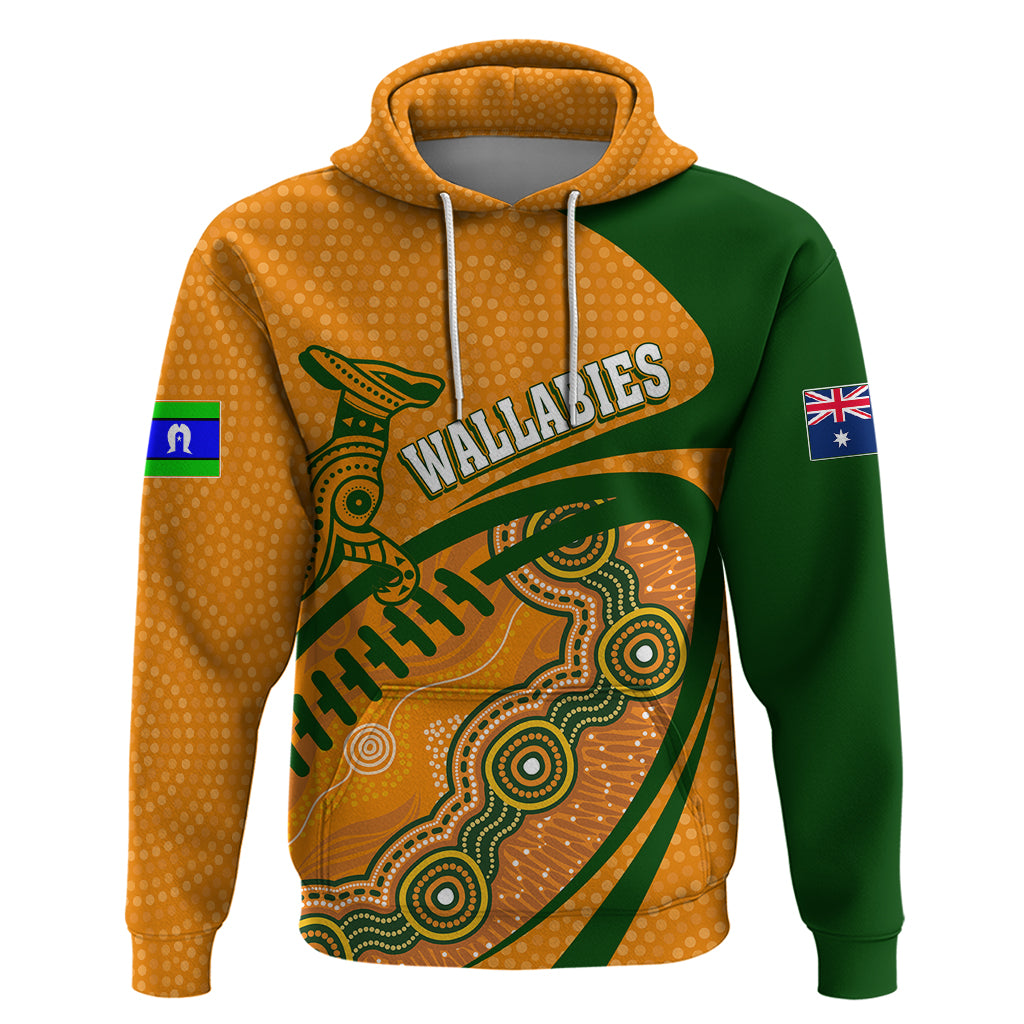 Personalised Aussie Wallabies Hoodie Rugby World Cup Indigenous LT7 - Vibe Hoodie Shop