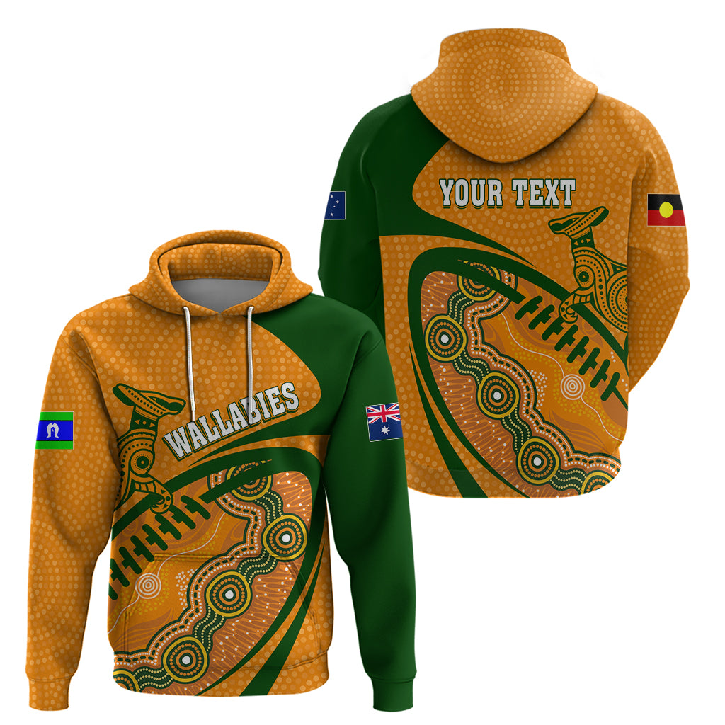 Personalised Aussie Wallabies Hoodie Rugby World Cup Indigenous LT7 - Vibe Hoodie Shop