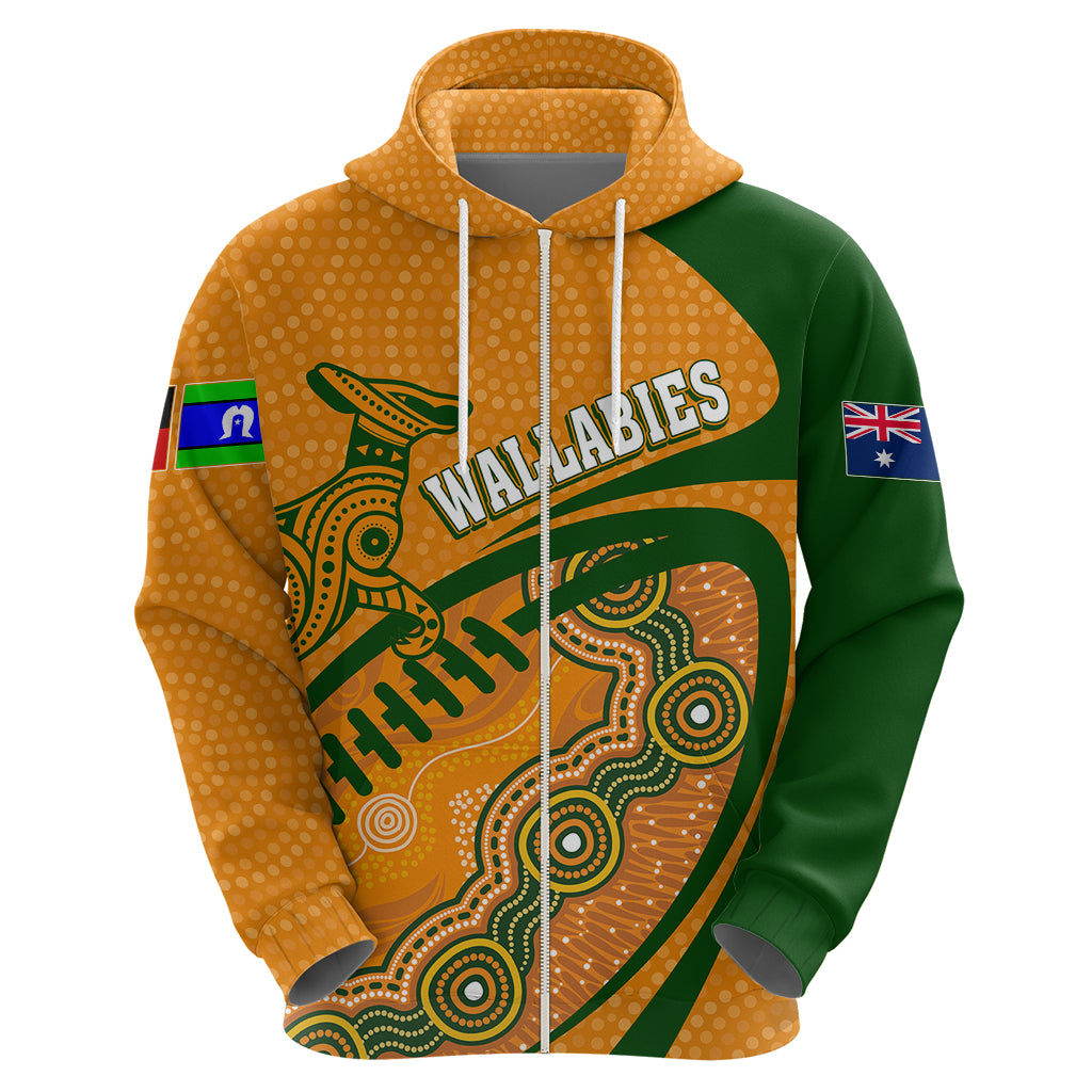 Personalised Aussie Wallabies Hoodie Rugby World Cup Indigenous LT7 - Vibe Hoodie Shop
