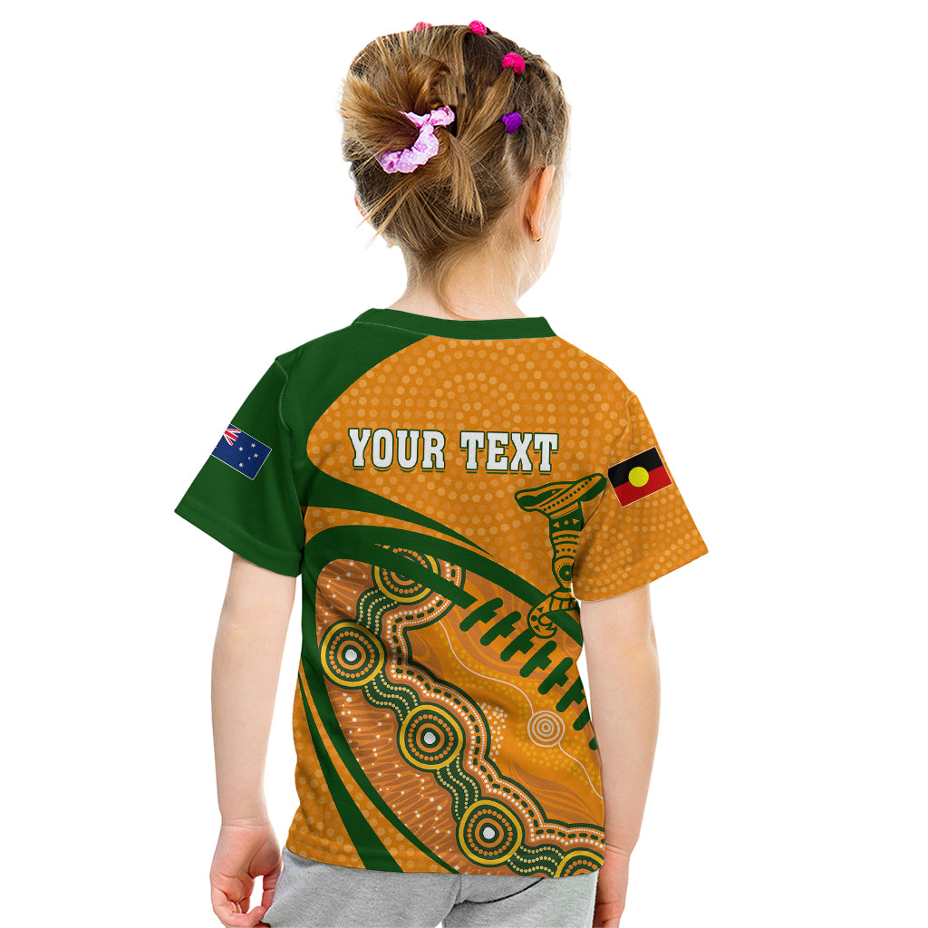 Personalised Aussie Wallabies Kid T Shirt Rugby World Cup Indigenous - Vibe Hoodie Shop