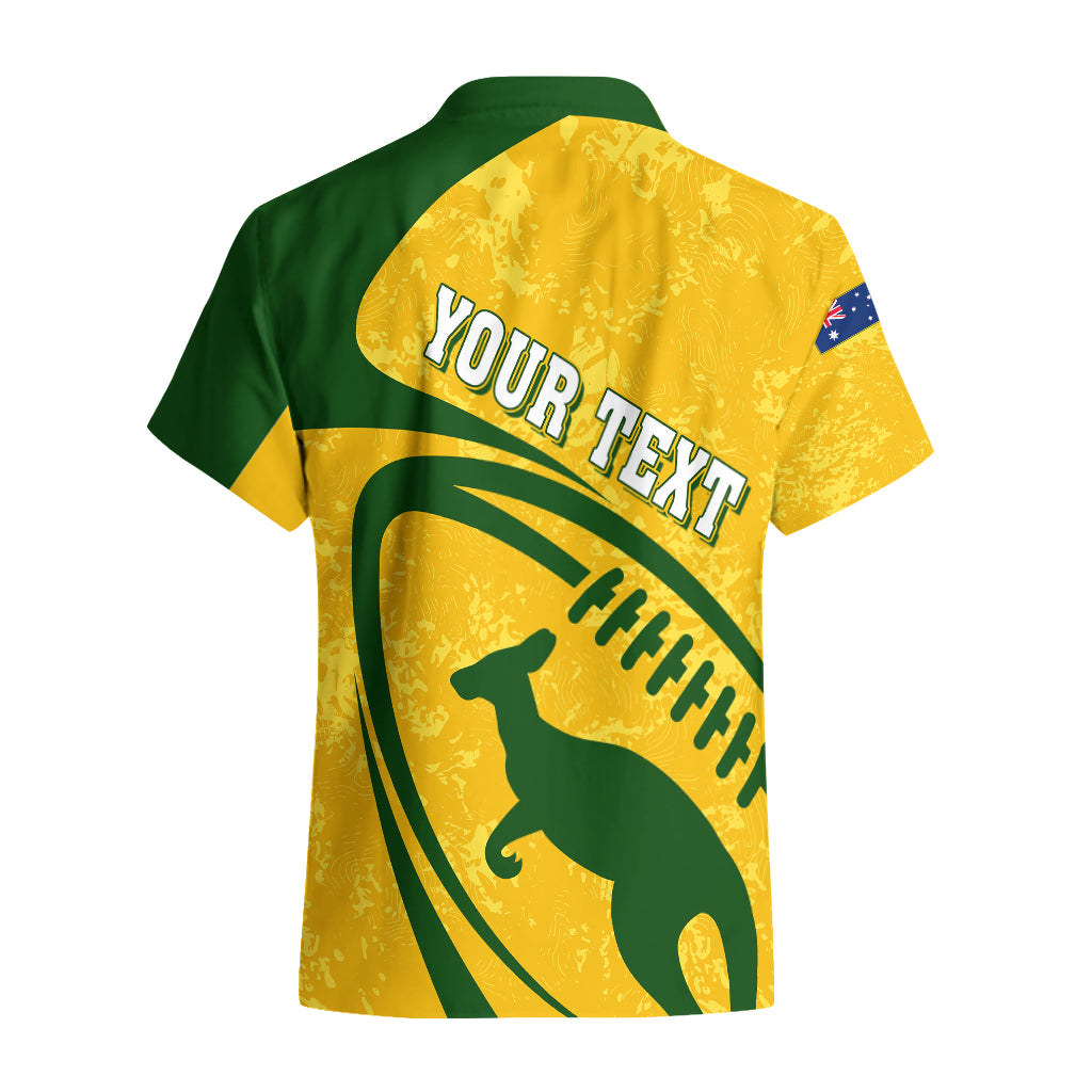 Personalised Aussie Wallabies Hawaiian Shirt Rugby World Cup Sporty Dynamic - Vibe Hoodie Shop