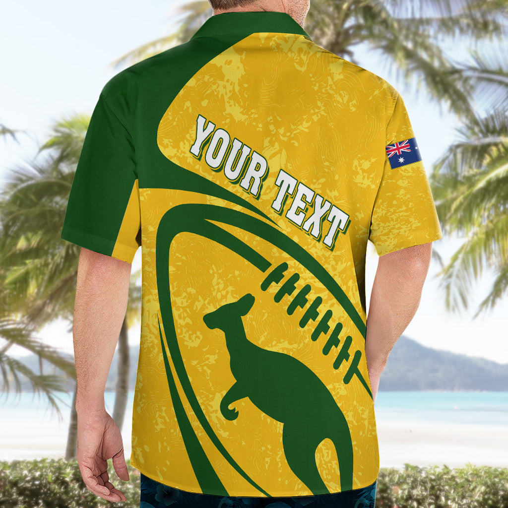 Personalised Aussie Wallabies Hawaiian Shirt Rugby World Cup Sporty Dynamic - Vibe Hoodie Shop