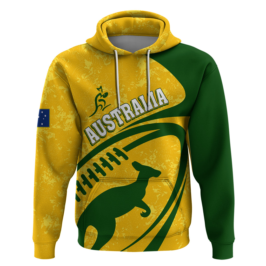 Personalised Aussie Wallabies Hoodie Rugby World Cup Sporty Dynamic LT7 - Vibe Hoodie Shop