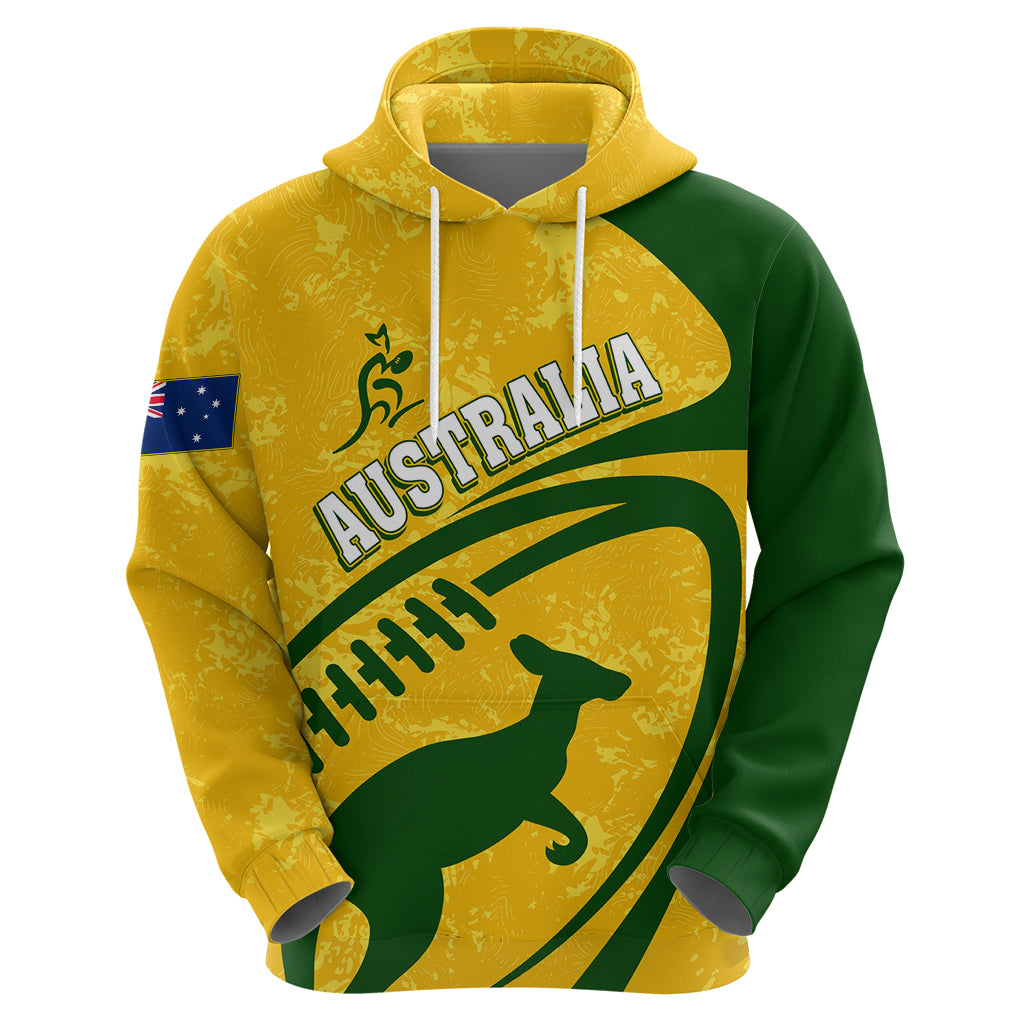 Personalised Aussie Wallabies Hoodie Rugby World Cup Sporty Dynamic LT7 - Vibe Hoodie Shop