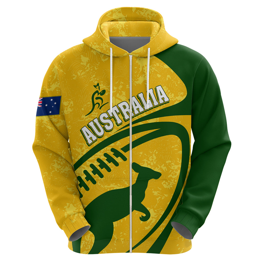 Personalised Aussie Wallabies Hoodie Rugby World Cup Sporty Dynamic LT7 - Vibe Hoodie Shop