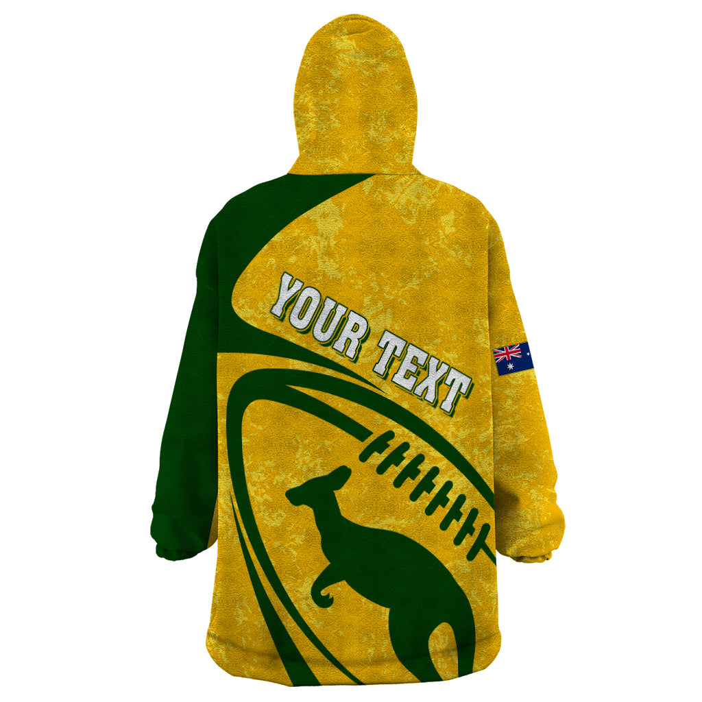 Personalised Aussie Wallabies Wearable Blanket Hoodie Rugby World Cup Sporty Dynamic - Vibe Hoodie Shop