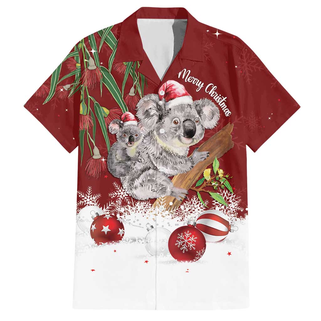 Personalised Aussie Christmas Hawaiian Shirt Mom & Baby Koala - Vibe Hoodie Shop