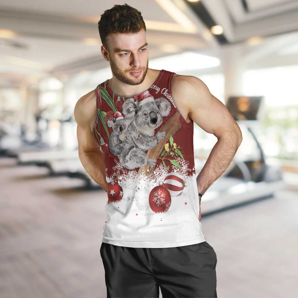 Personalised Aussie Christmas Men Tank Top Mom & Baby Koala - Vibe Hoodie Shop