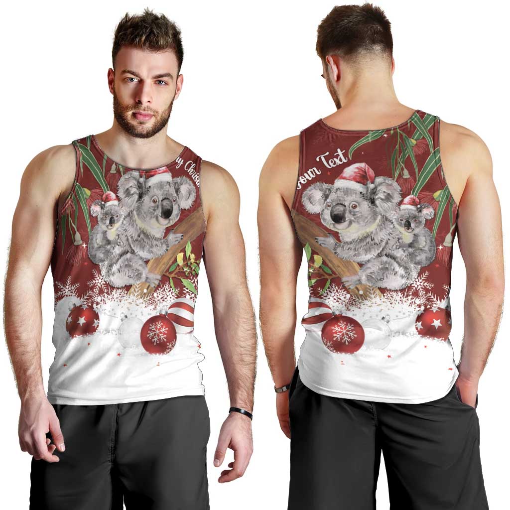 Personalised Aussie Christmas Men Tank Top Mom & Baby Koala - Vibe Hoodie Shop