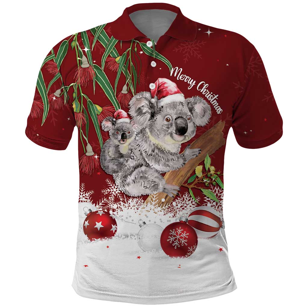 Personalised Aussie Christmas Polo Shirt Mom & Baby Koala - Vibe Hoodie Shop