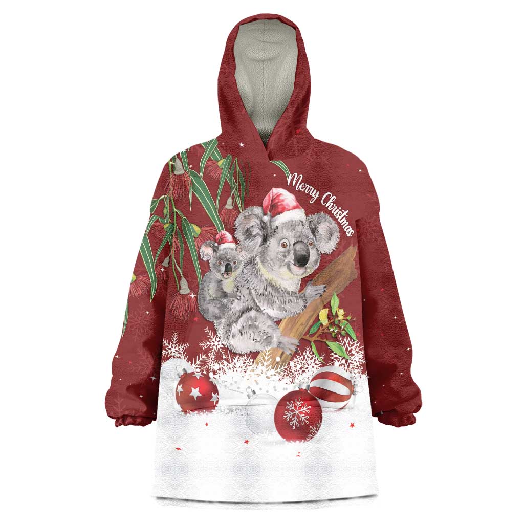 Personalised Aussie Christmas Wearable Blanket Hoodie Mom & Baby Koala - Vibe Hoodie Shop