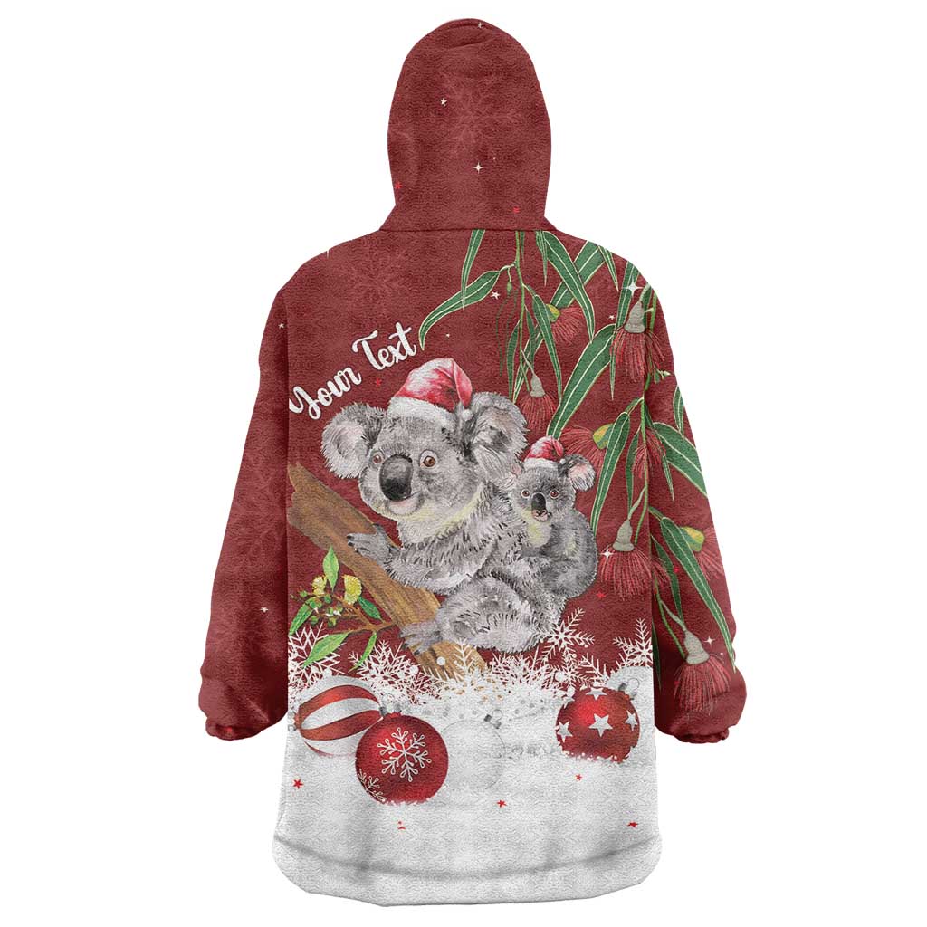 Personalised Aussie Christmas Wearable Blanket Hoodie Mom & Baby Koala - Vibe Hoodie Shop