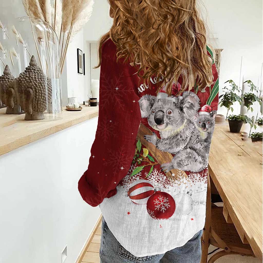 Personalised Aussie Christmas Women Casual Shirt Mom & Baby Koala - Vibe Hoodie Shop