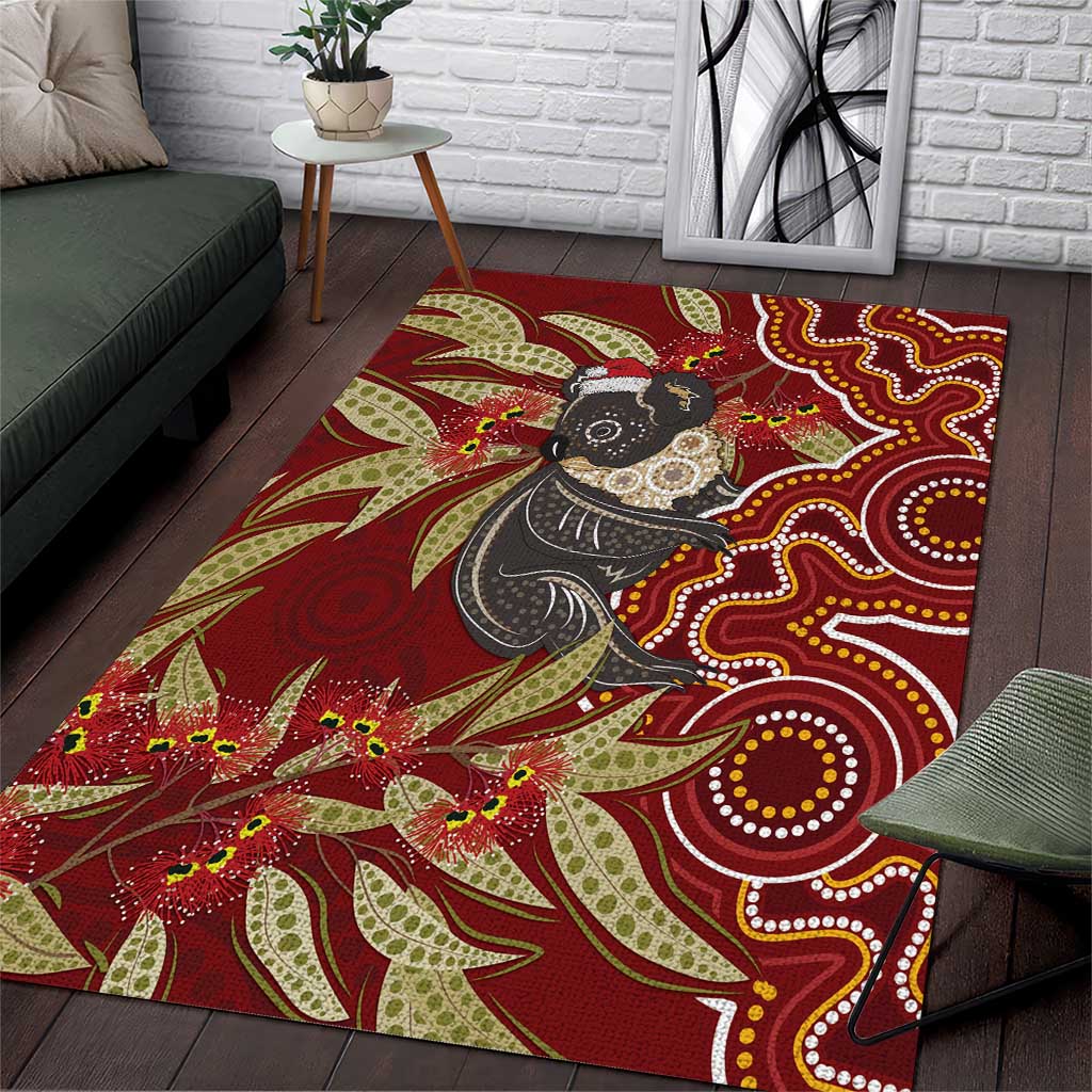 Australia Santa Koala Area Rug Aboriginal Style - Vibe Hoodie Shop