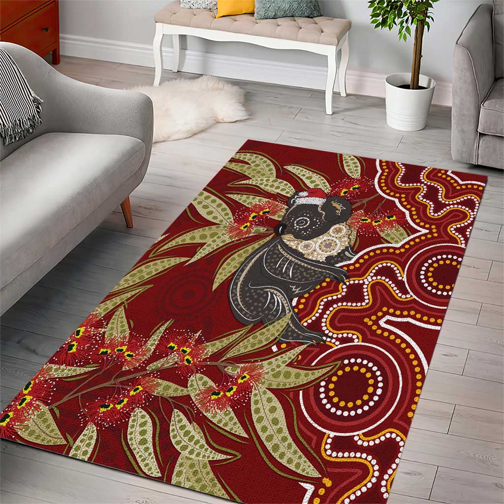 Australia Santa Koala Area Rug Aboriginal Style - Vibe Hoodie Shop