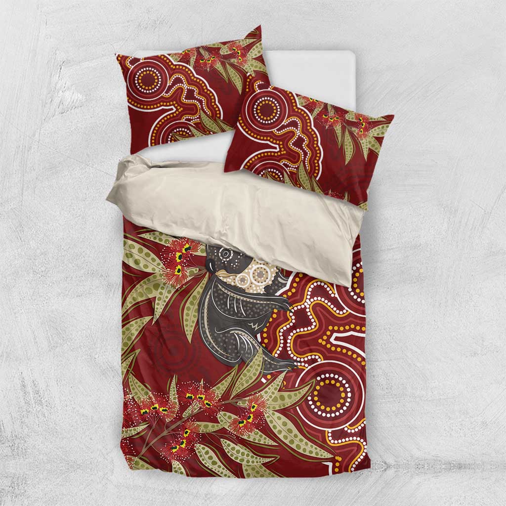 Australia Santa Koala Bedding Set Aboriginal Style - Vibe Hoodie Shop