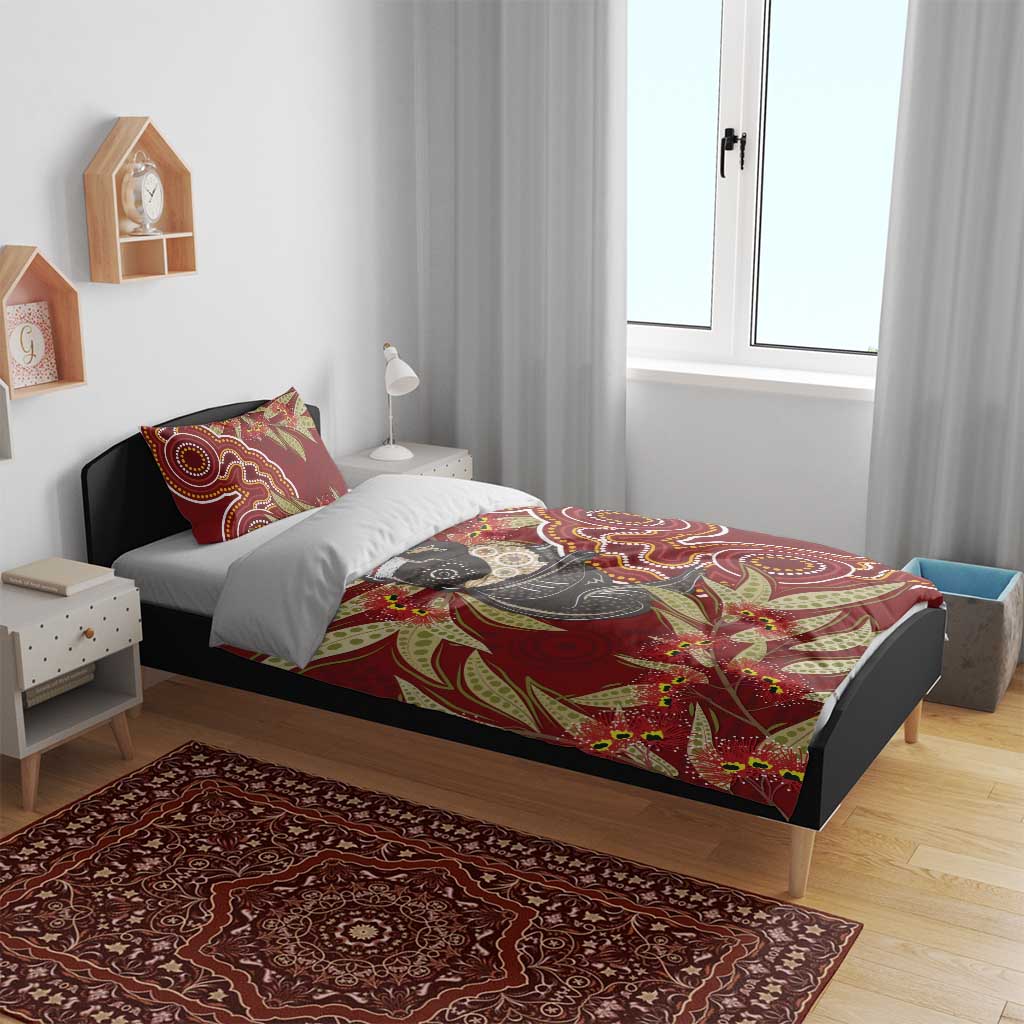 Australia Santa Koala Bedding Set Aboriginal Style - Vibe Hoodie Shop