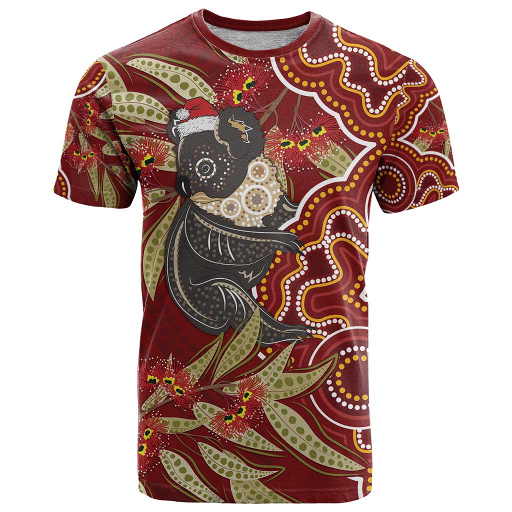 Australia Santa Koala T Shirt Aboriginal Style - Vibe Hoodie Shop