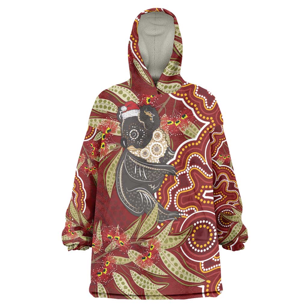 Australia Santa Koala Wearable Blanket Hoodie Aboriginal Style - Vibe Hoodie Shop